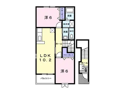 ブリズIII(2LDK/2階)の間取り写真