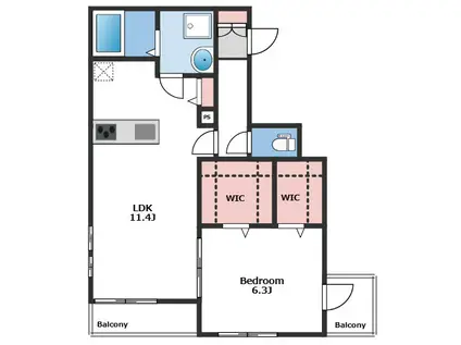 ROKUSEIII(1LDK/3階)の間取り写真