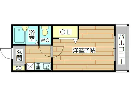 キャトルセゾン(1K/1階)の間取り写真