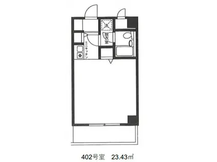 YKD大山(ワンルーム/4階)の間取り写真