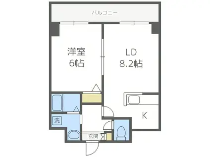 アーバンフラッツ豊平1条(1LDK/5階)の間取り写真