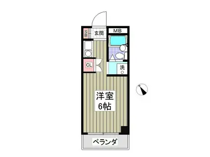 サルーテ熊谷(ワンルーム/4階)の間取り写真