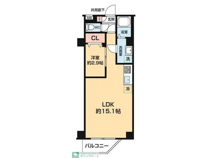 ARCOBALENO DAISHIMAE(1LDK/3階)の間取り写真
