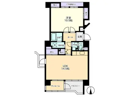 ライブ1かなざわ(1LDK/4階)の間取り写真