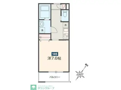 MELDIA春日部(1K/3階)の間取り写真