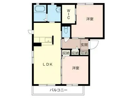 カトレアA(2LDK/1階)の間取り写真