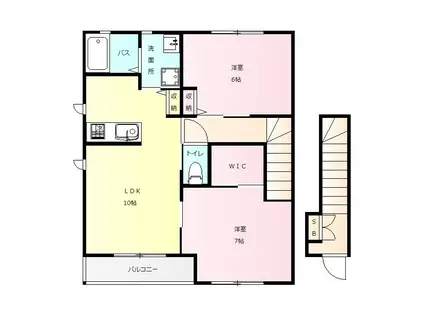 サンモール B(2LDK/2階)の間取り写真