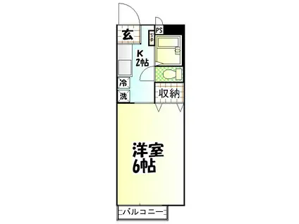 ルミエール(1K/2階)の間取り写真