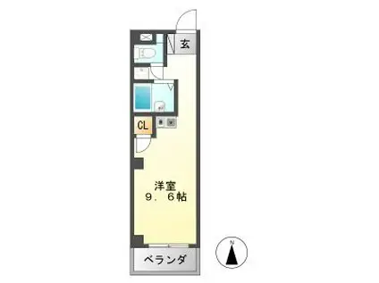 エレガンスみやもと(ワンルーム/3階)の間取り写真