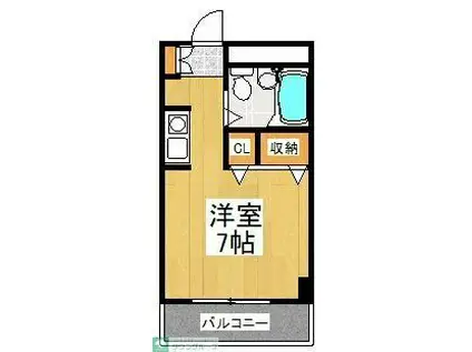 タウンハイツ鴨居(ワンルーム/3階)の間取り写真
