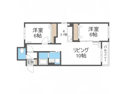 グランメール セレスト(2LDK/1階)の間取り写真