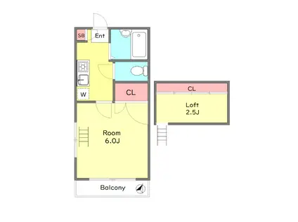 プレミール和光(1K/1階)の間取り写真