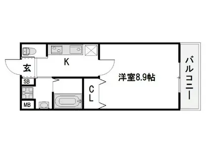 リーブルーRIVREー(1K/2階)の間取り写真
