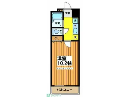 クレアトール(1K/3階)の間取り写真