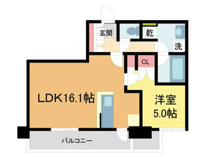 ユニハイムエクシア宝塚駅前(1LDK/2階)の間取り写真