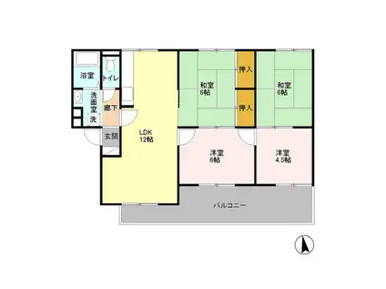 ジュネス戸田(3LDK/3階)の間取り写真