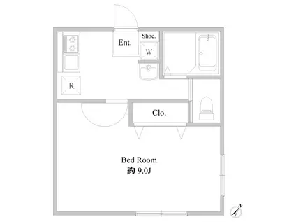 ハウスカーマイン(1K/1階)の間取り写真