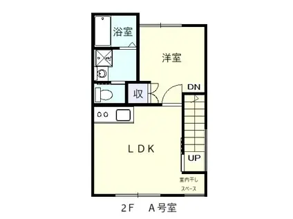 アッシュ・ディ・メルカートII(1LDK/2階)の間取り写真