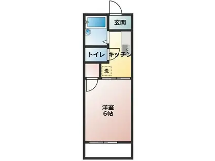 タウン・コート東洋(1K/1階)の間取り写真