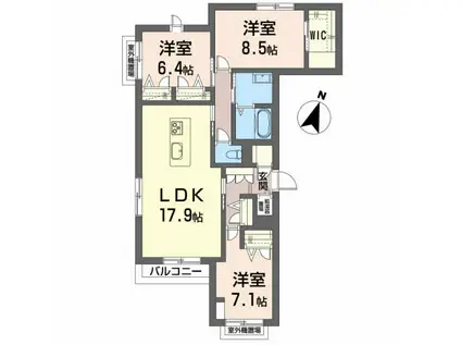 メゾンマスト名須川A棟(3LDK/3階)の間取り写真