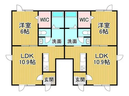 ミシェル ドゥ(1LDK/1階)の間取り写真