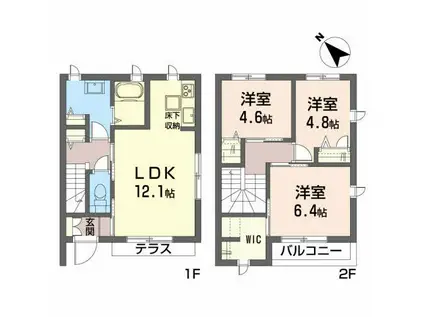 クオレール(3LDK/1階)の間取り写真