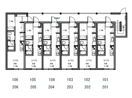 ヴィラリヴィエールII(ワンルーム/2階)の間取り写真
