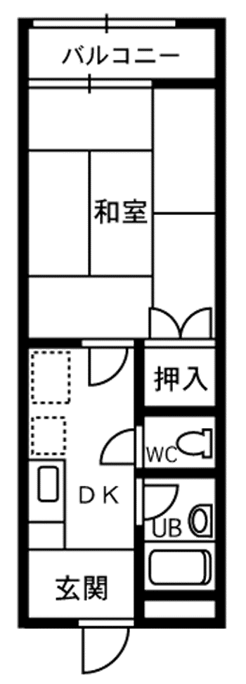 ジュネス敦賀(1K/2階)の間取り写真