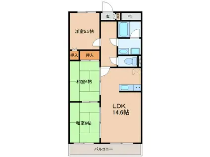センチュリーヤマトII(3LDK/1階)の間取り写真