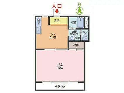 ラ・ルーチェ(1DK/1階)の間取り写真