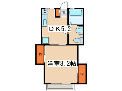 COZY APT(1DK/1階)の間取り写真