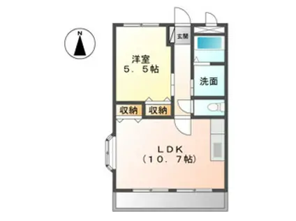 エクセルフジ(1LDK/2階)の間取り写真
