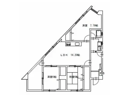 和田パークマンション(3LDK/3階)の間取り写真