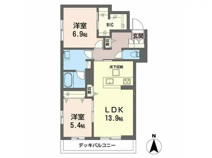 シャーメゾン王寺ノース1(2LDK/1階)の間取り写真