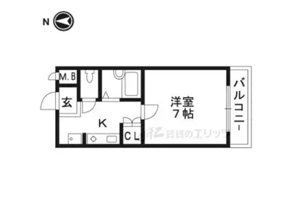 コートメロウ(1K/2階)の間取り写真