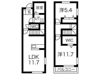 コンフォール(2LDK/1階)の間取り写真