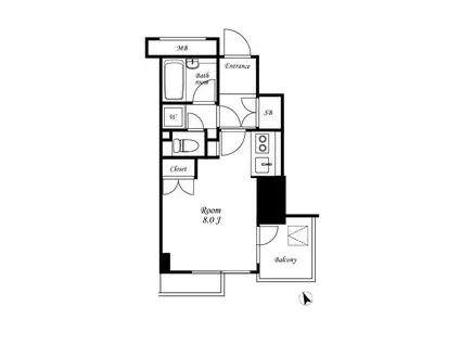 ファミール東銀座グランスイートタワー(ワンルーム/7階)の間取り写真