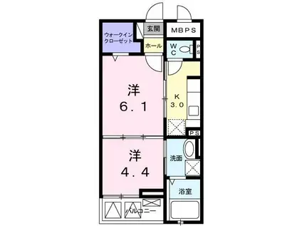 グランシャリオ(1DK/2階)の間取り写真