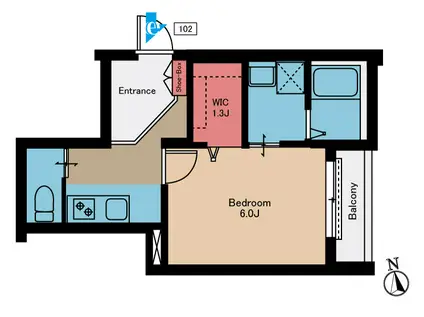 ビスタ代々木公園(1K/1階)の間取り写真