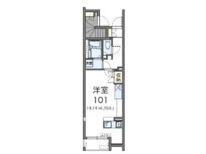 ミランダファルコナーII(ワンルーム/1階)の間取り写真