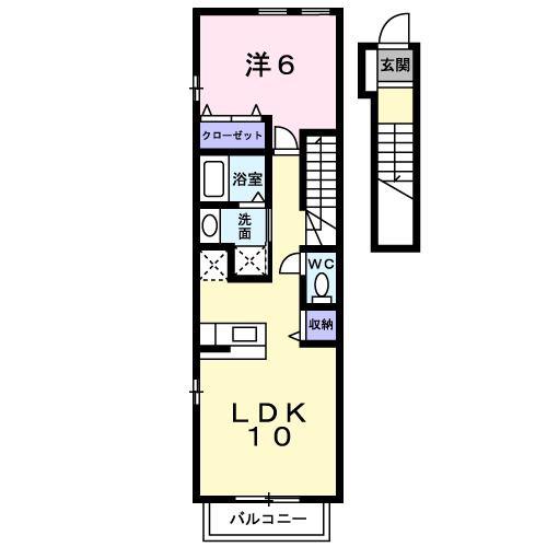 ブリアンハイムA(1LDK/2階)の間取り写真