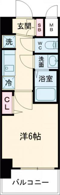 プレサンス神戸水木通ルミエス(1K/15階)の間取り写真