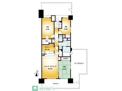 パークシティ稲毛の杜(3LDK/9階)の間取り写真