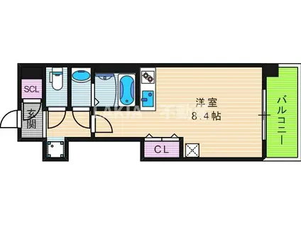 FRONT FIELD 天王寺(ワンルーム/6階)の間取り写真