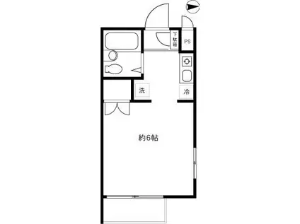 DRホームズ世田谷上町(ワンルーム/3階)の間取り写真