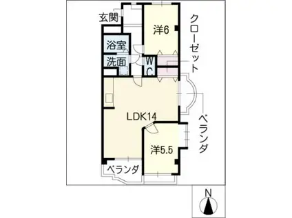 サウスリバーIII(2LDK/5階)の間取り写真