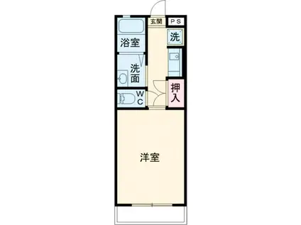 ロックフィル日ノ出(1K/1階)の間取り写真