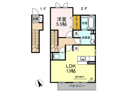 サンローズコートIII(1LDK/2階)の間取り写真
