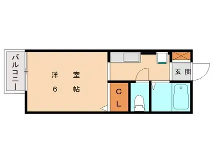 セジュールまるきゅう(1K/2階)の間取り写真