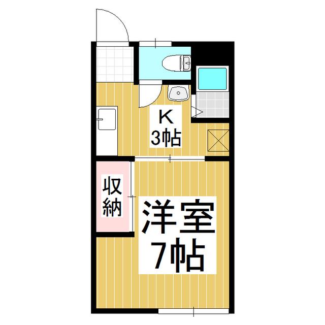 旭ハイツ(1K/2階)の間取り写真
